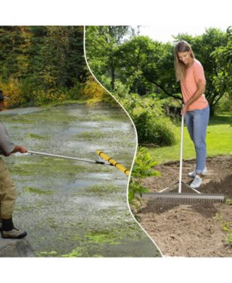 Floating Weed Lake Rake 36” Aquatic Pond Weed Cutter with Foam Floats