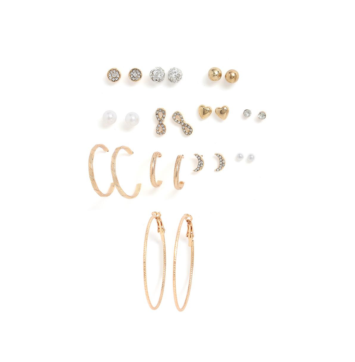Sohi Pack Of 6 Gold Plated Designer Earrings In Gold