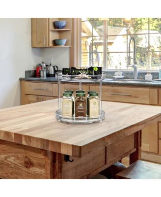 9 Inch 2 Tier Clear Acrylic Lazy Susan - Fridge, Pantry, Cabinet, Table, Bathroom and more