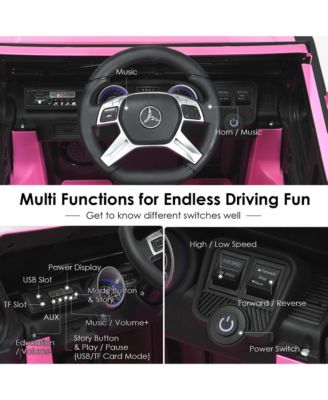12V Licensed Mercedes-Benz Kids Ride On Car RC Motorized Vehicles w/ Trunk Pink
