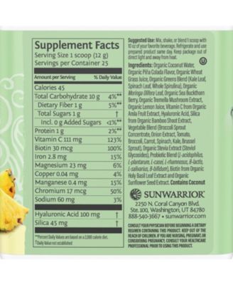 Collagen Powder with Biotin Probiotics & Hyaluronic Acid | Beauty Greens | Pina Colada