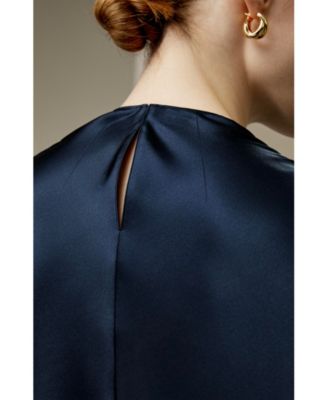 Oblique Wave Silk Blouse for Women