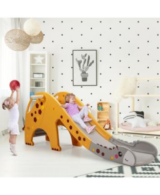 SUGIFT 3-in-1 Kids Climber Slide Play Set with Basketball Hoop