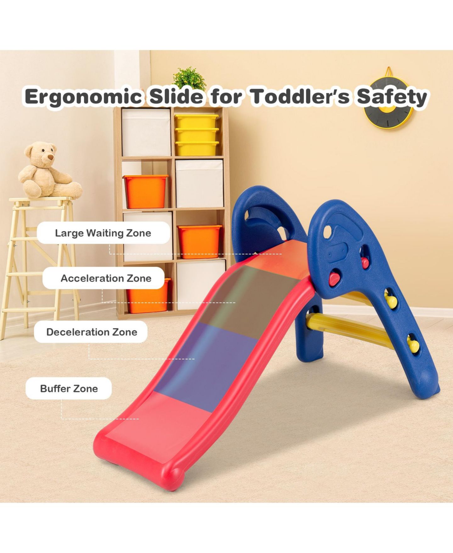 Детская игрушка INOLAIT 2 Step Children Folding Plastic Slide — фото 9