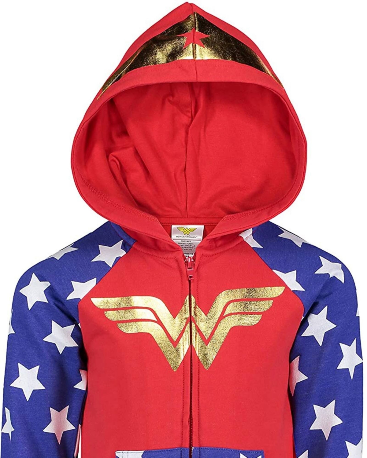 Dc Comics Toddler Girls Justice League Wonder Woman French Terry Zip Up Costume Hoodie