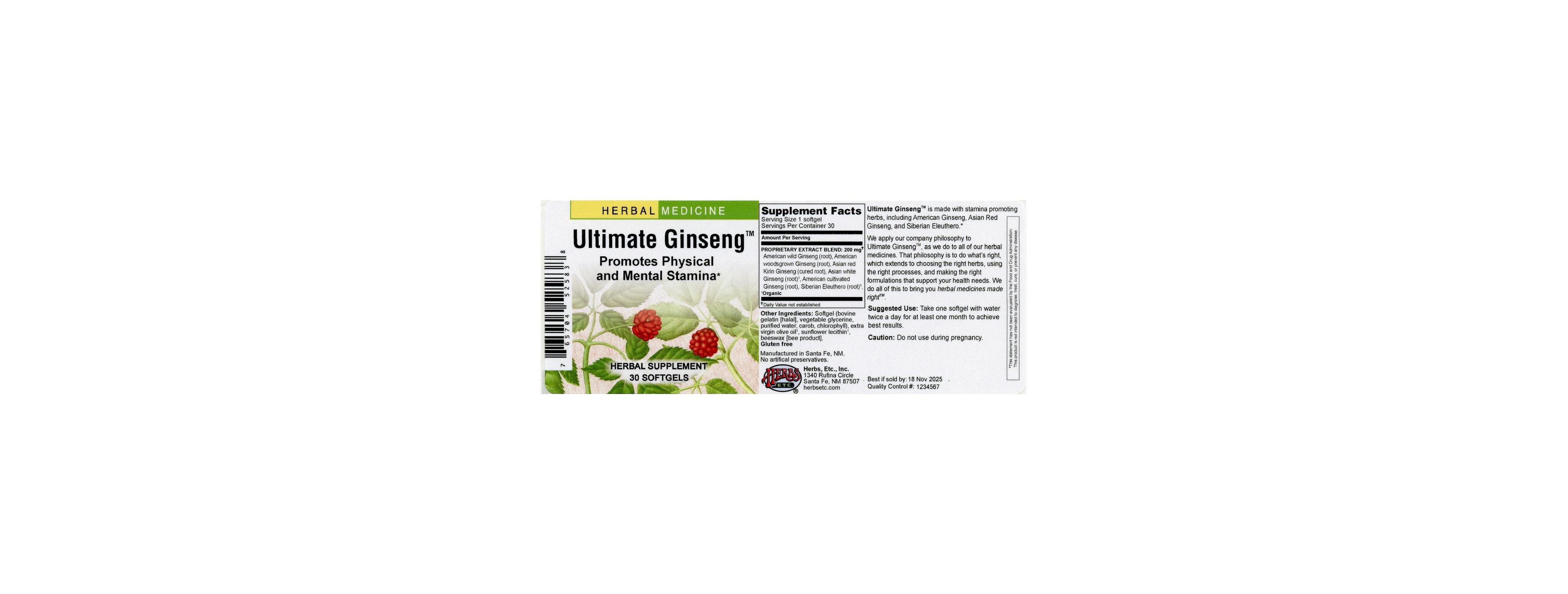 Trace Minerals Herbs Etc. Ultimate Ginseng, 30 Ct