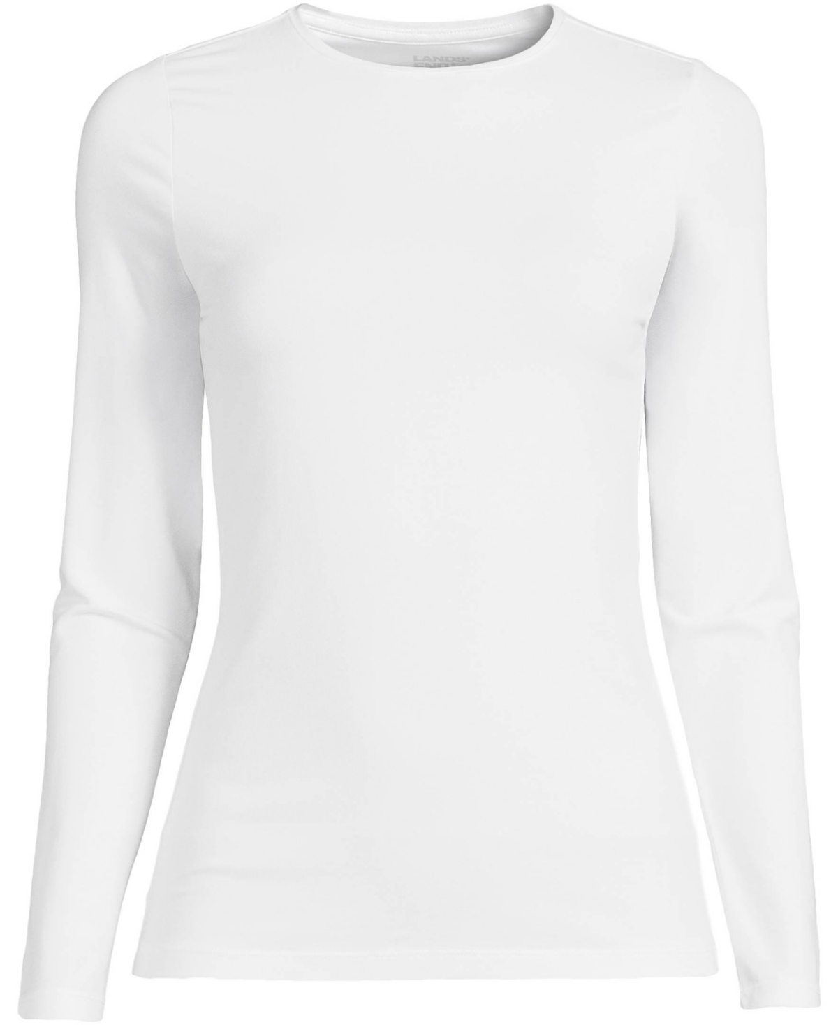Lands' End Women's Petite Lightweight Jersey Skimming Long Sleeve Crew Neck T-shirt