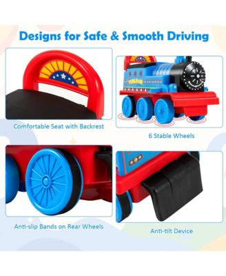 6V Electric Kids Ride On Train Motorized Train Toy w/ Track & 6 Wheels Navy