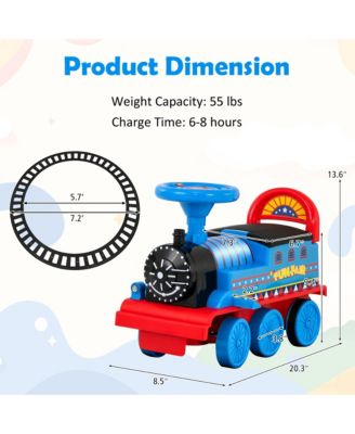 6V Electric Kids Ride On Train Motorized Train Toy w/ Track & 6 Wheels Navy