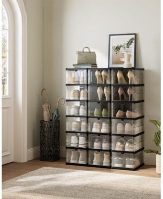 Transparent Stackable Shoe Boxes for Clear and Organized Footwear Storage