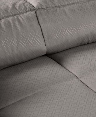 Monochrome Basketweave Plush Microfiber Down Alternative Comforter, King