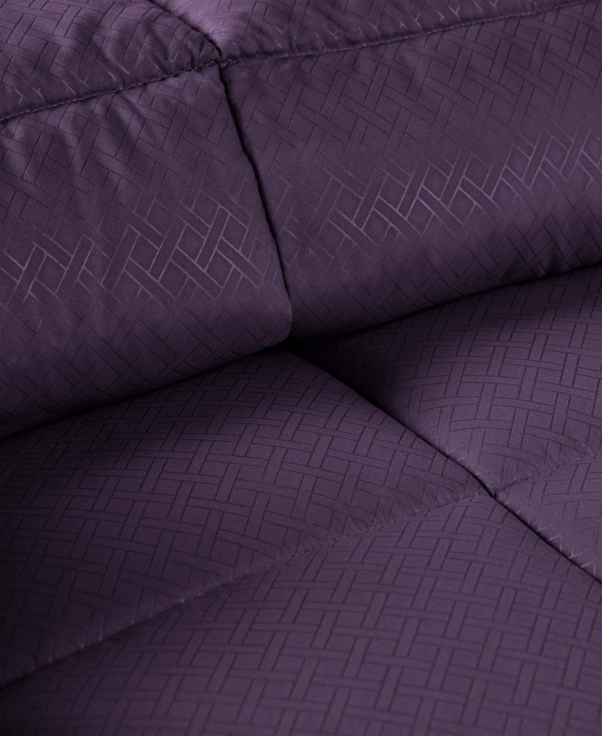 Superior Monochrome Basketweave Plush Microfiber Down Alternative Comforter, Full/queen In Plum