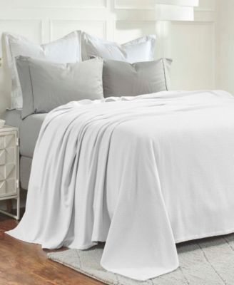 Nobel Cotton Jacquard Dobby Weave Textured Chevron Lightweight Woven Blanket, California King