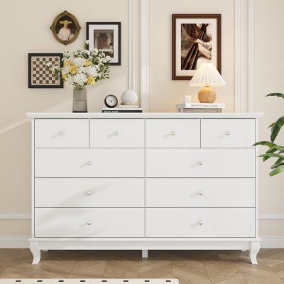 55.1" MDF 10-Drawer Storage Dresser Cabinet