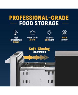 24 inch Refrigerator and Outdoor Freezer, Undercounter Refrigerator Freezer Convertible, Dual Zone Cooler with Drawer and External Controls, Soft Close Stainless Steel Fridge Drawers