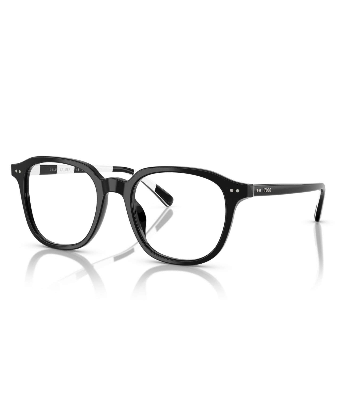 Мужские очки Polo Ralph Lauren Man Round Plastic PH2283U Eyeglasses, цвет: Блестящий чёрный — фото 1