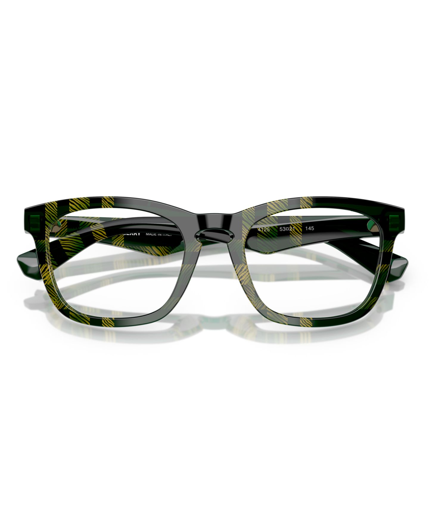 Мужские очки Burberry Man Square Plastic BE2417 Eyeglasses, цвет: Клетчатый зелёный — фото 5