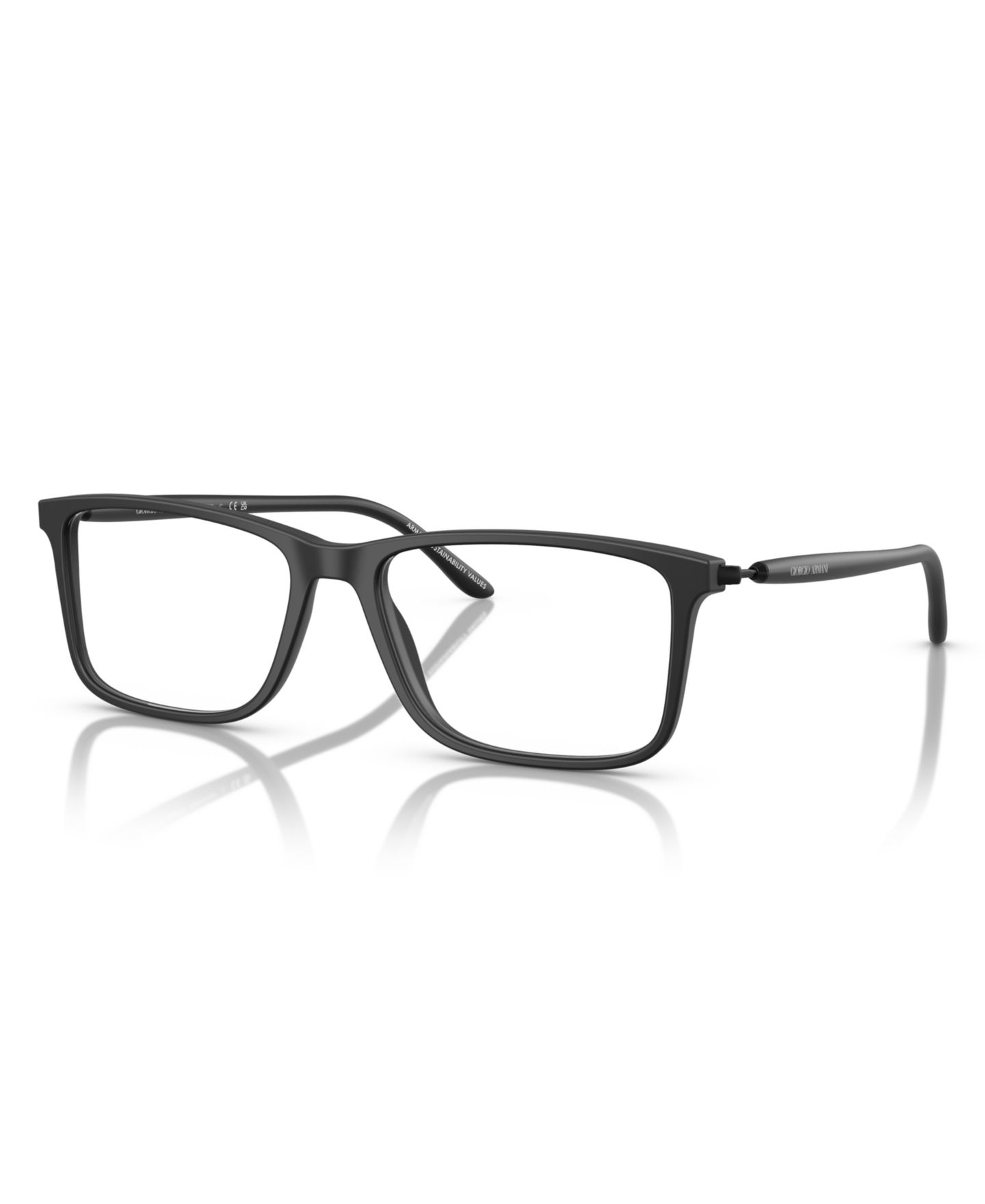 Мужские очки Giorgio Armani Man Rectangle Plastic AR7261 Eyeglasses, цвет: Матовый чёрный — фото 1