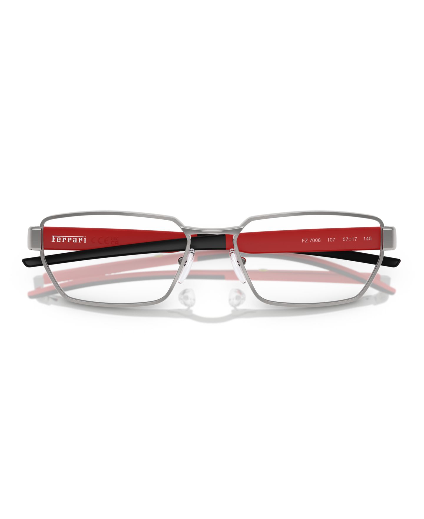 Очки Scuderia Ferrari Unisex Irregular Metal FZ7008 Eyeglasses, цвет: Серебряный — фото 5