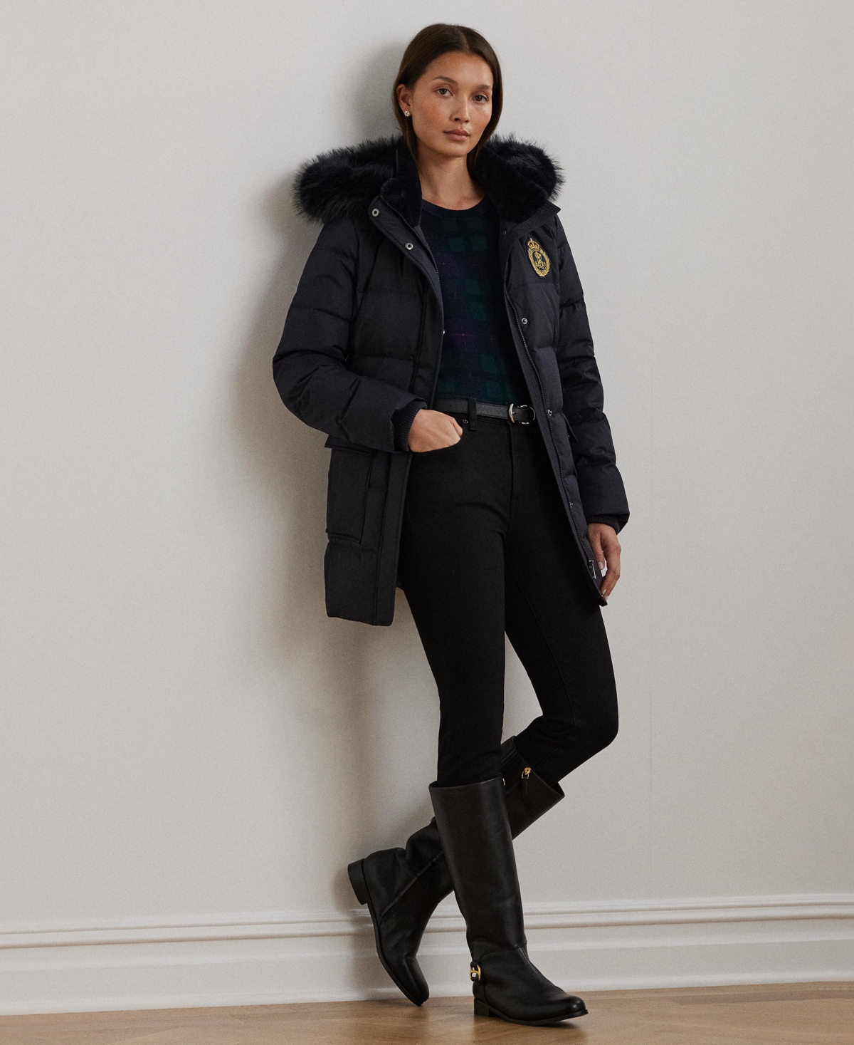 Lauren Ralph Lauren Women's Hooded Crest Puffer Coat