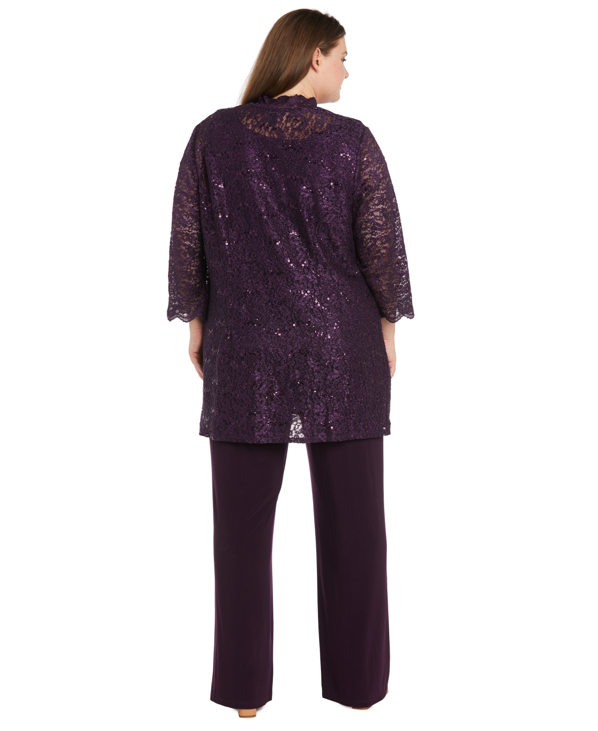 R & M Richards Plus Size Embellished Jacket, Sleeveless Top and Pants Set