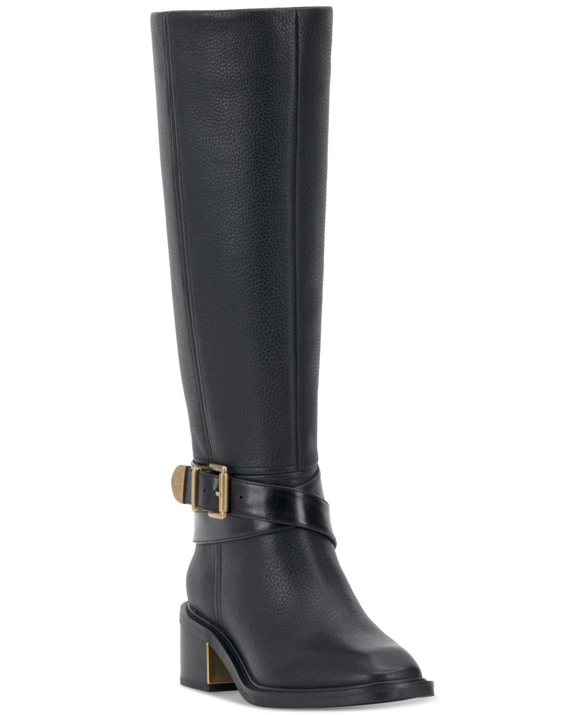 Vince Camuto Gini Extra Wide-Calf Buckled Knee-High Riding Boots