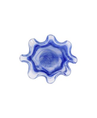 Onda Glass Cobalt Petite Ruffled Bowl