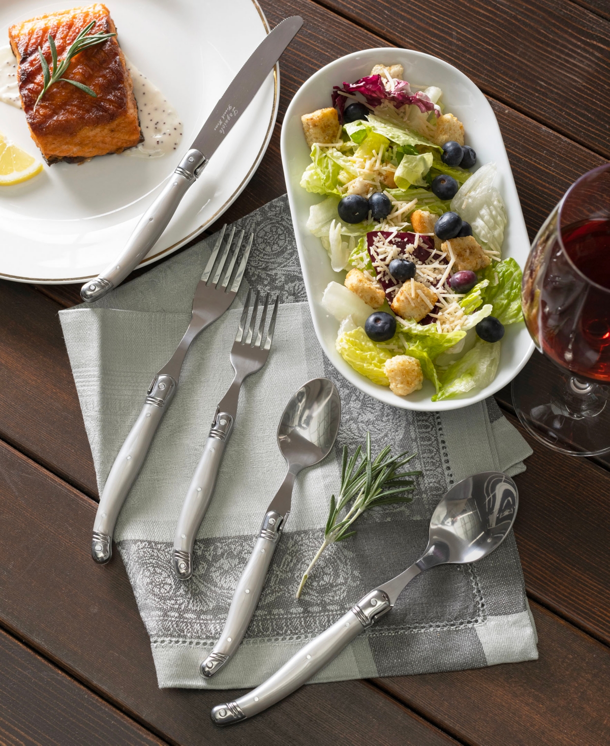 French Home Laguiole 20 Piece Stainless Steel Flatware Set, Service For 4 In Pewter