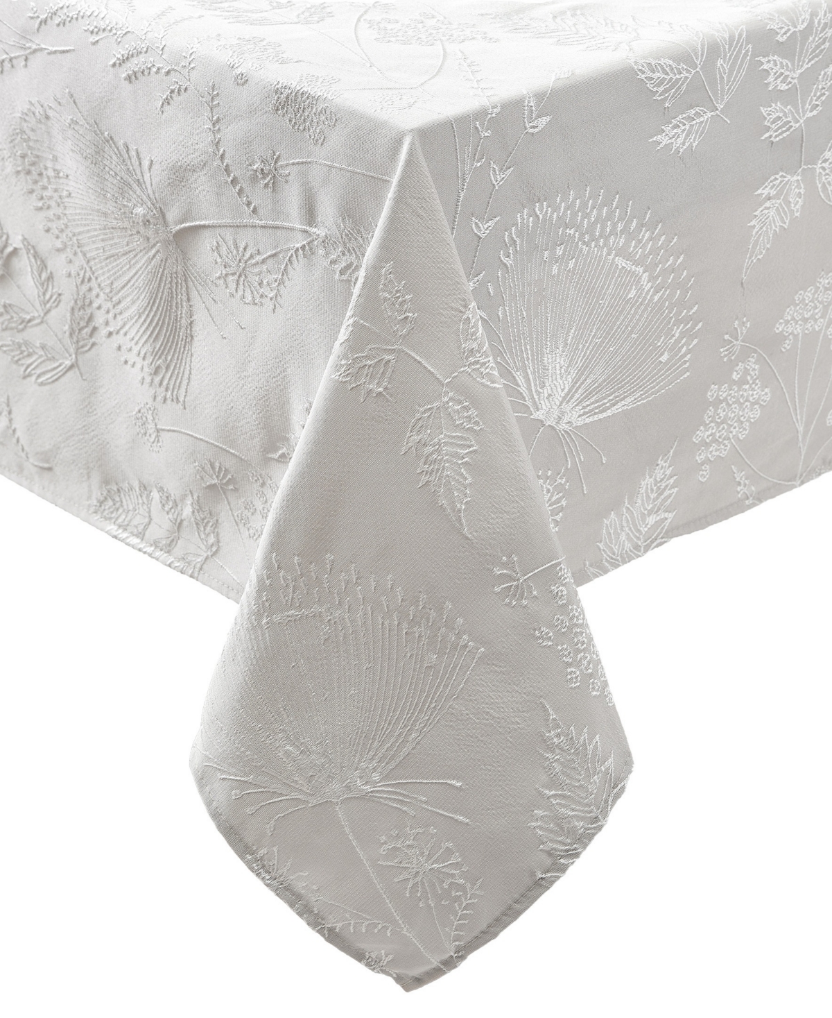 Laura Ashley Raised Woven Tablecloth, 60" X 84" In Cynthia Beige