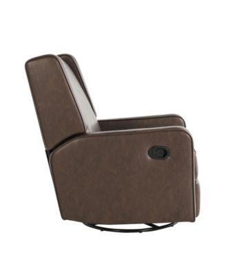 31.8"W Leather Ellicott Swivel Rocker Recliner