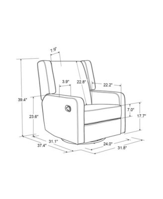 31.8"W Leather Ellicott Swivel Rocker Recliner