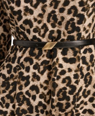 Calvin Klein Women's Leopard-Print Boat-Neck Midi Dress Macy's
