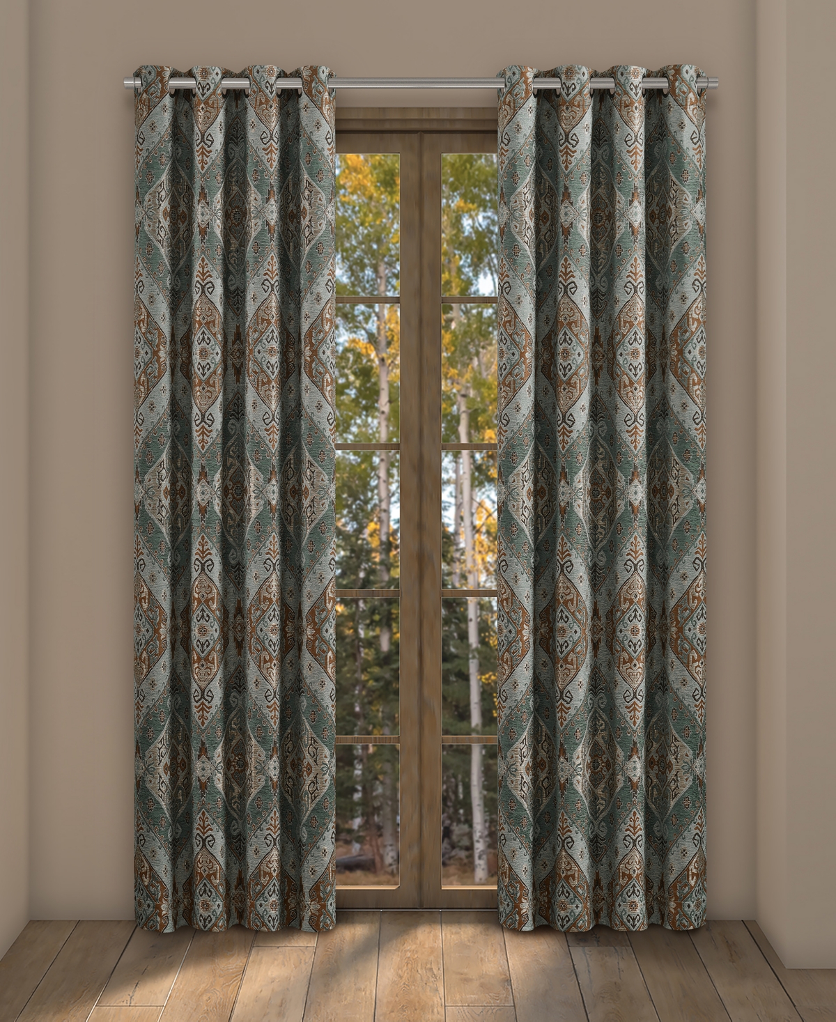 Telluride Grommet Panel Pair, 50" x 84" - Turquoise