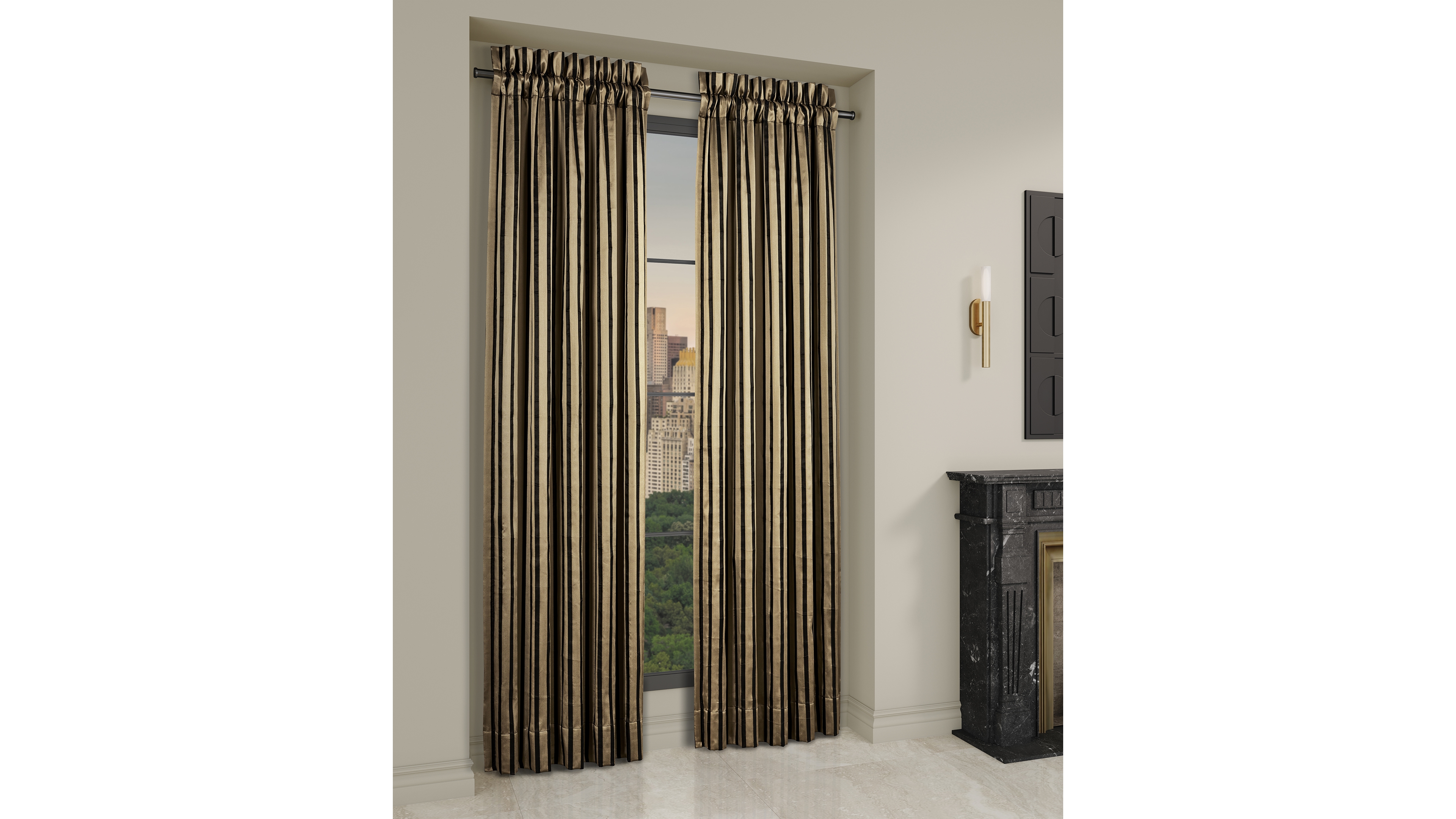 J Queen New York Calvari Window Panel Pair, 50" x 95"