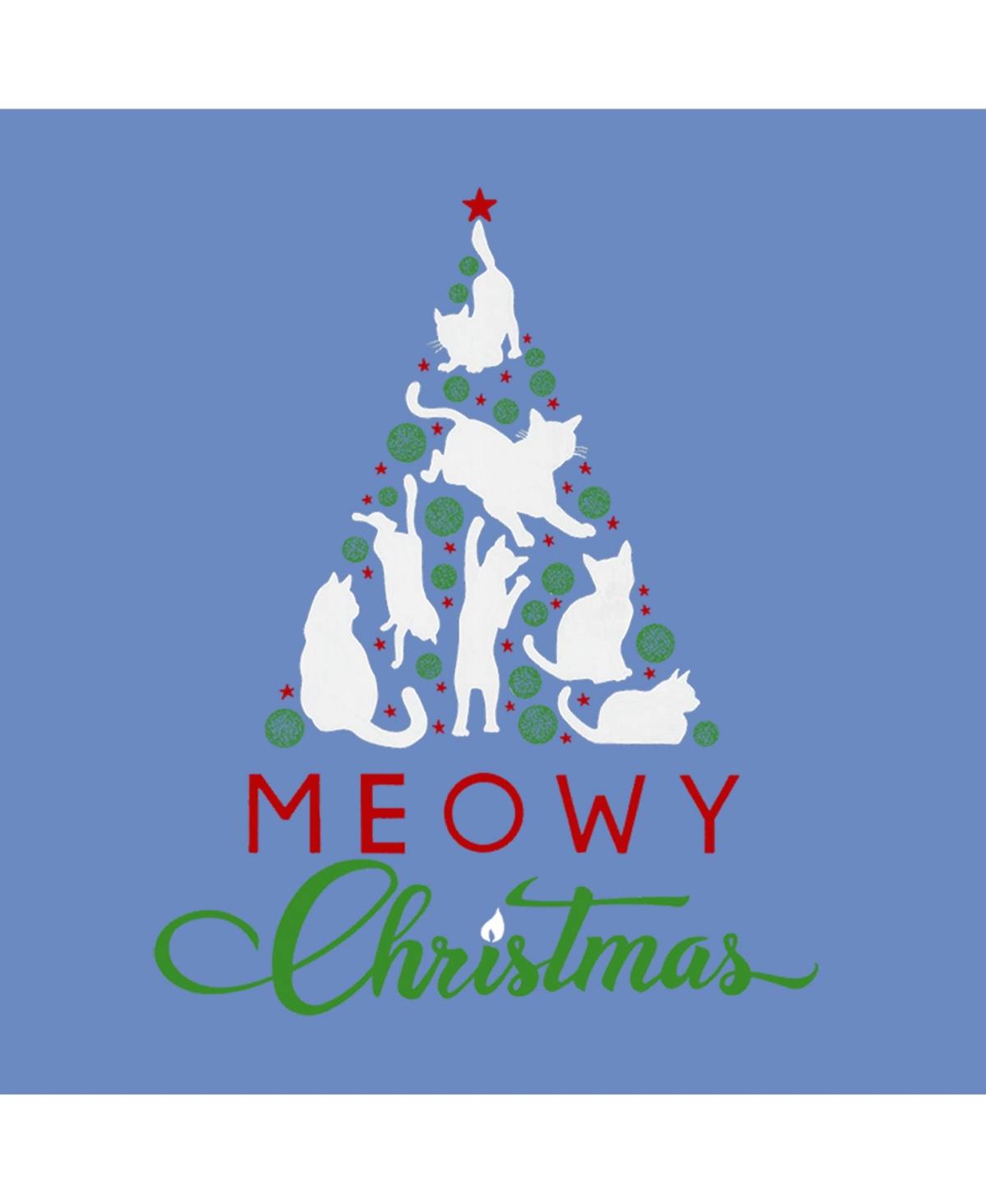 La Pop Art Boys Meowy Christmas Tree Word Art T-Shirt