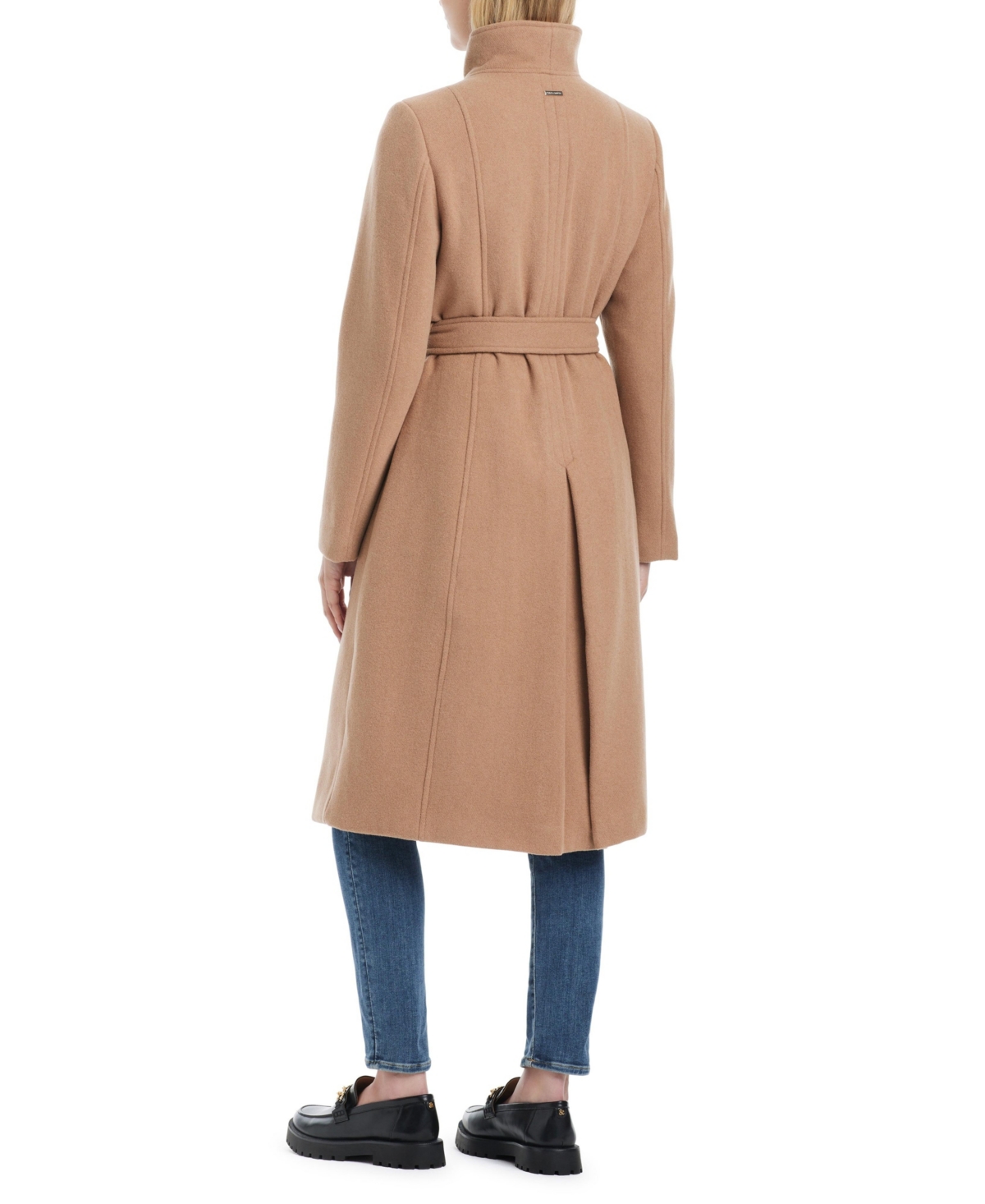 Vince Camuto Women s Single Breasted Fitted Melton Wool Blend Coat Latte Smart Closet