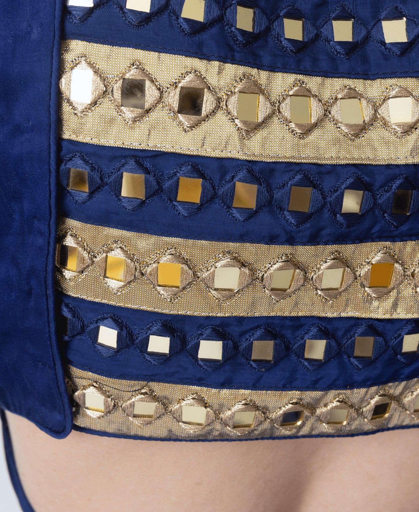 Женские платья RAAS Royal Blue Lehenga Choli with Gold Trim, цвет: Королевский синий — фото 5
