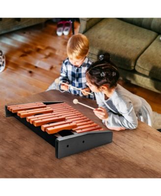 25 Notes Xylophone Wooden Percussion Educational Instrument with 2 Mallets
