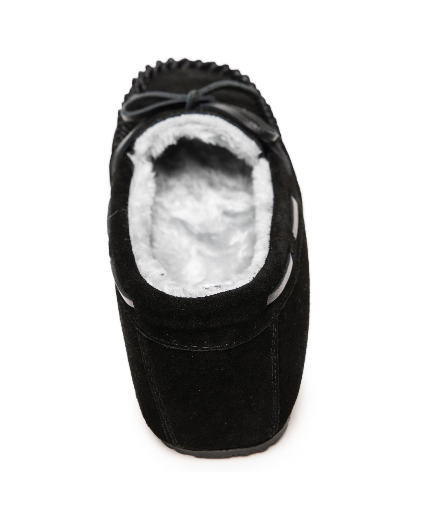 Женские тапочки Minnetonka Comfy Moc Slipper, цвет: Чёрный — фото 4