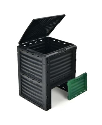 80-Gallon Outdoor Composter with Large Openable Lid and Bottom Exit Door