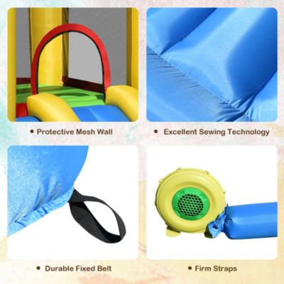 Inflatable Bouncer Kids Bounce House Jumping Castle Slide w/ 480W Blower