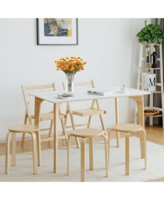 18 Inch Stackable Bentwood Dining Chairs with Round Top - Set of 4