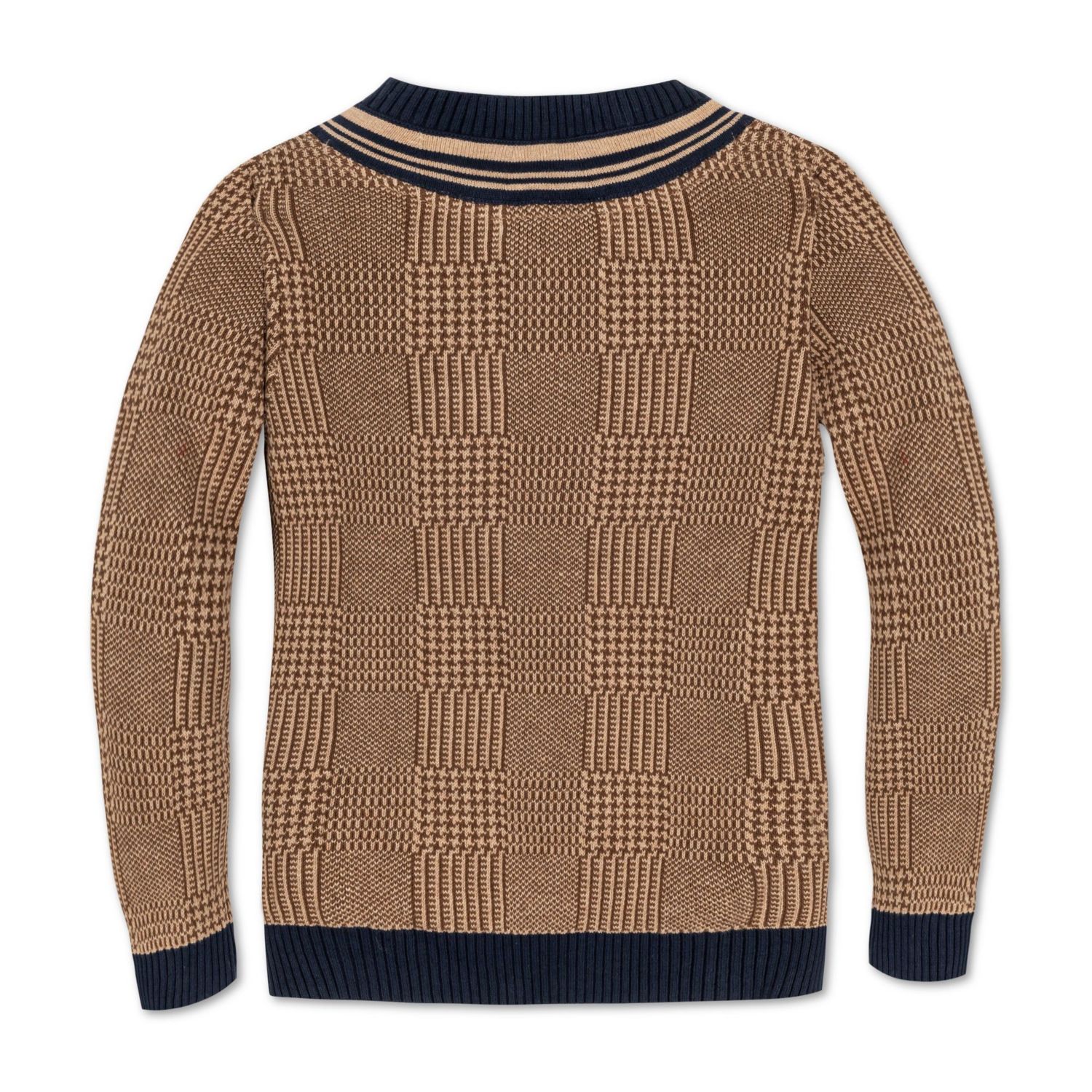 Baby Boys Hope and Henry Long Sleeve V-Neck Intarsia Cricket Sweater