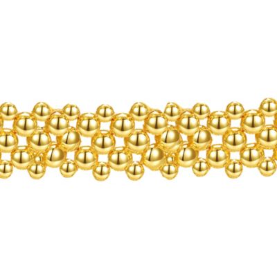 14k Gold Plated Wide Medallion Mesh Link Bracelet