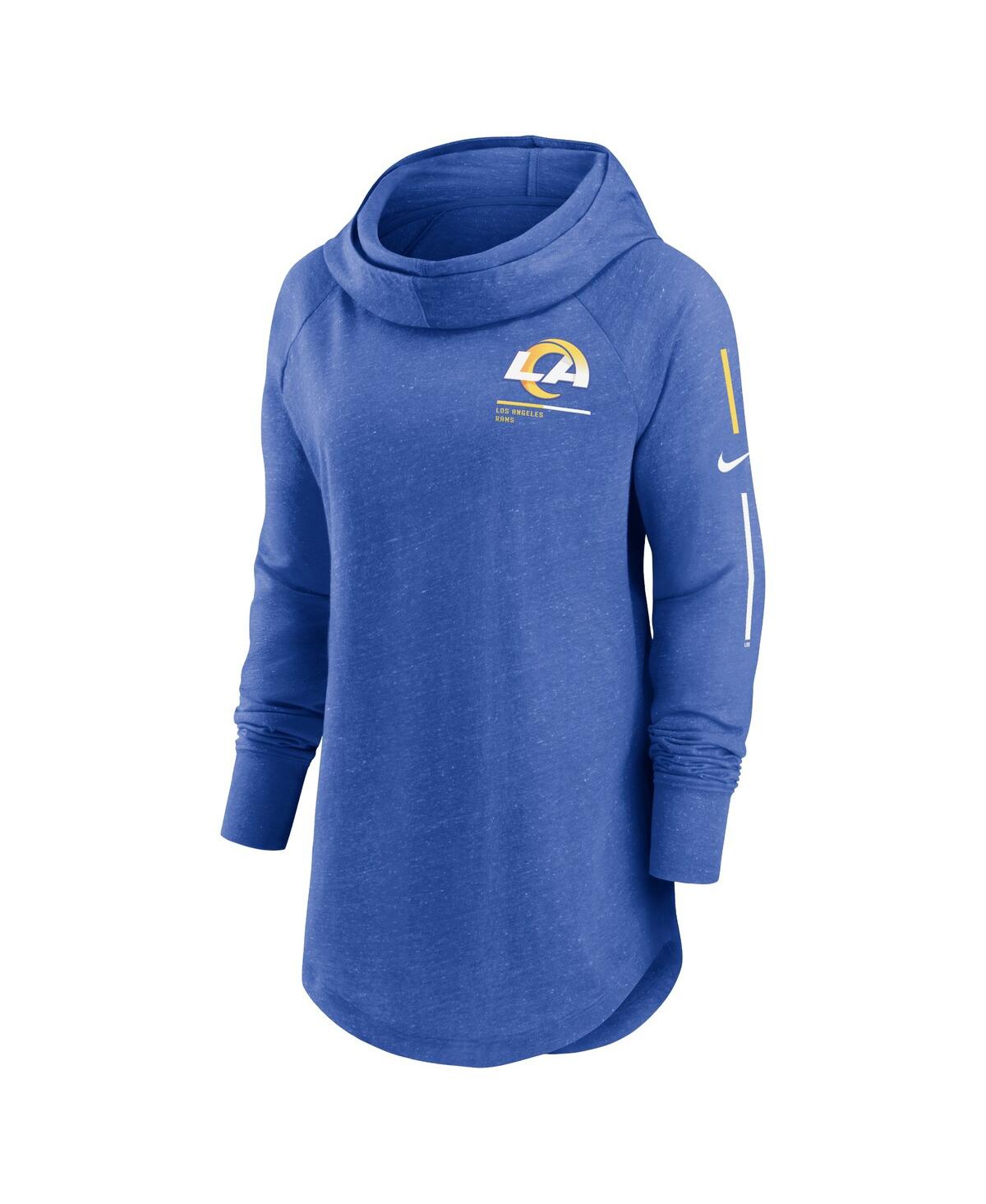 Nike Royal Los Angeles Rams Minimal Statement Raglan Funnel Neck Pullover Hoodie In Royal