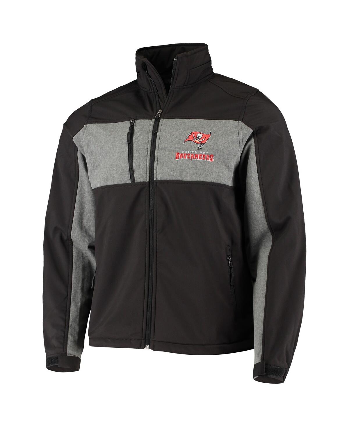 DUNBROOKE MEN'S BLACK TAMPA BAY BUCCANEERS CIRCLE ZEPHYR SOFTSHELL FULL-ZIP JACKET 