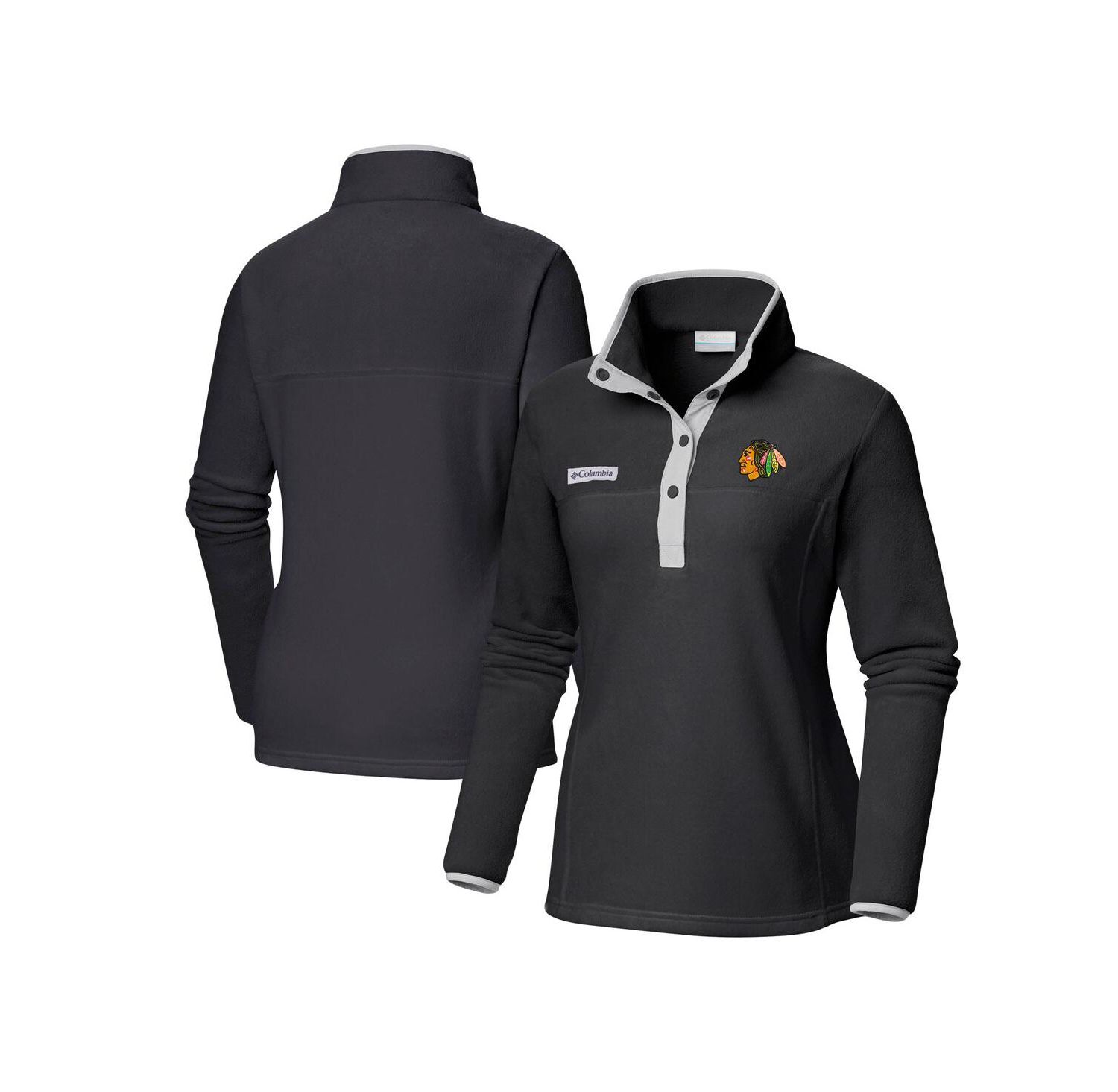 Women's Black Chicago Blackhawks Benton Springs Half-Snap Jacket