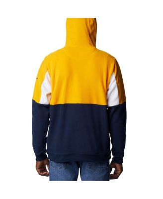 Men's Navy West Virginia Mountaineers Lodge Quarter-Zip Hoodie