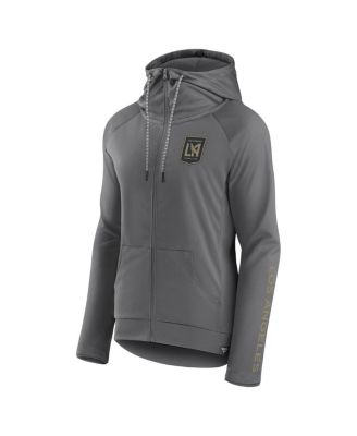 Women's Gray LAFC Iconic Raglan Full-Zip Hoodie