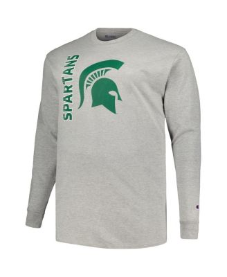 Men's Heather Gray Michigan State Spartans Big Tall Mascot Long Sleeve T-Shirt